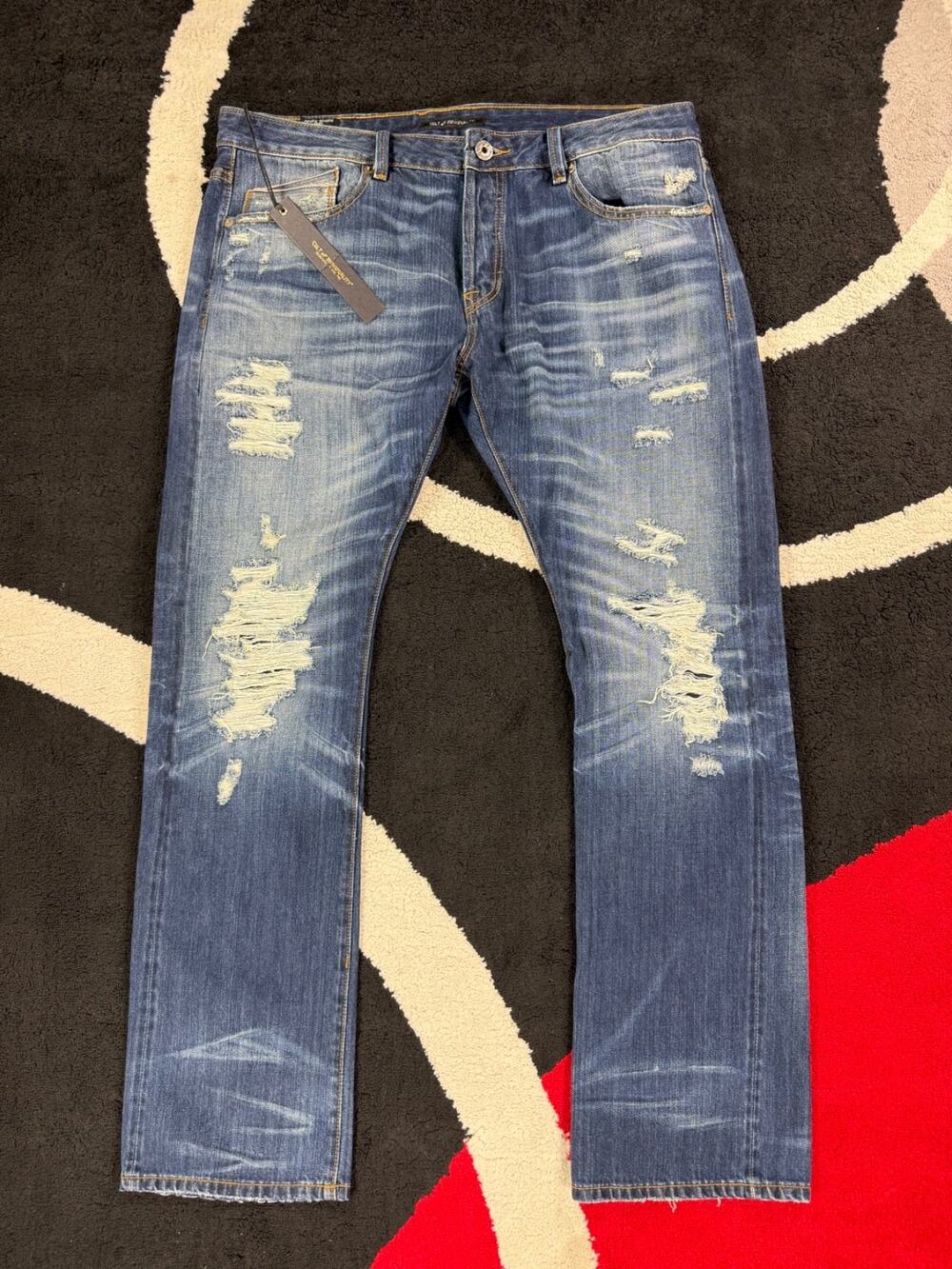 Cult Of Individuality Jeans Mens 38x34 Blue Denim Japan Selvedge Distressed